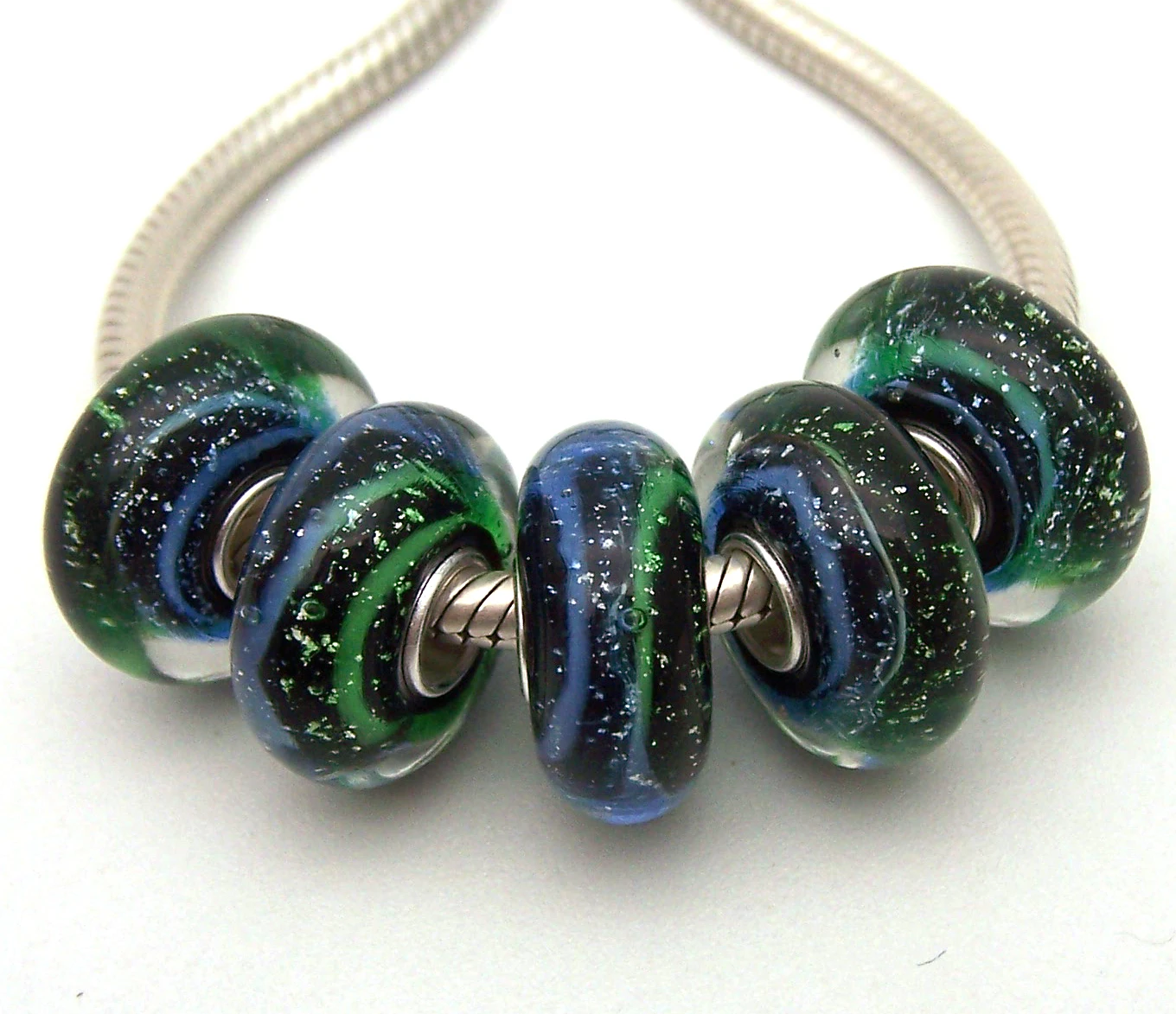 Бусины из серебра 100% пробы с муранским стеклом|Бусины| |