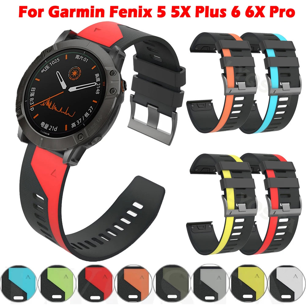 

Ремешок силиконовый для наручных часов Garmin Fenix 6 6X Pro 5X 5 Plus 3HR 935 945 S60, 22/26 мм