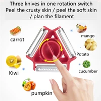 kitchen convenience vegetable peeler stainless steel carrot grater fruit cutter kitchen tool multi function three knive in one