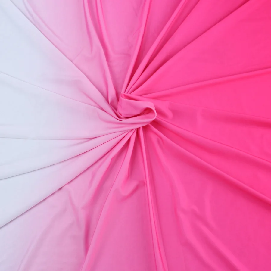 RoseRed to White 2 тона ombre спандекс ткань градиент эластичный материал для танцевальной одежды купальник латинский одежда лайкра стрейч ткани по двору - Цвет: RoseRed to White