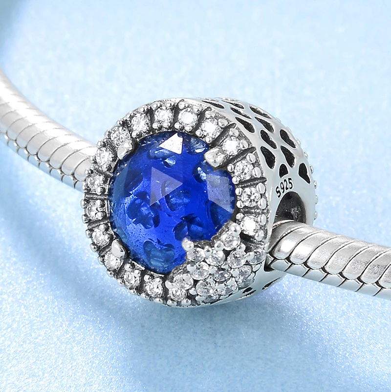 Браслет из серебра 925 пробы с синим кристаллом циркония 2018 |