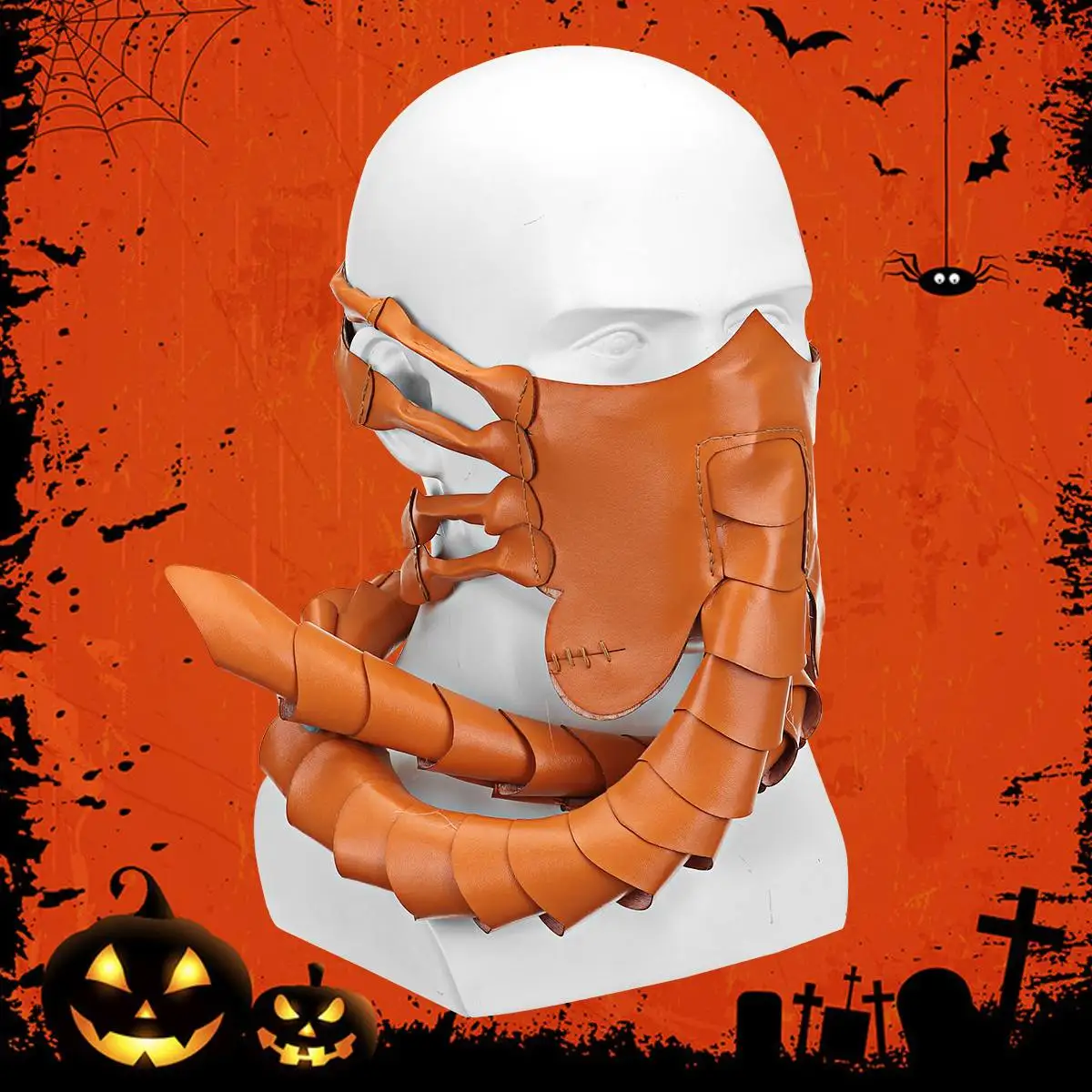 

New Alien Facehugger Cosmask Halloween Cosplay PU Leather Horror Scorpion Mask Mortal Kombat Party Props Cosplay Toy 67x100cm
