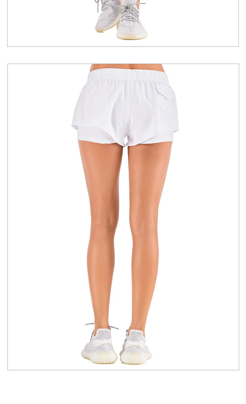 

2021 summer anti-empty running training sports shorts women double layer yoga fitness pants women