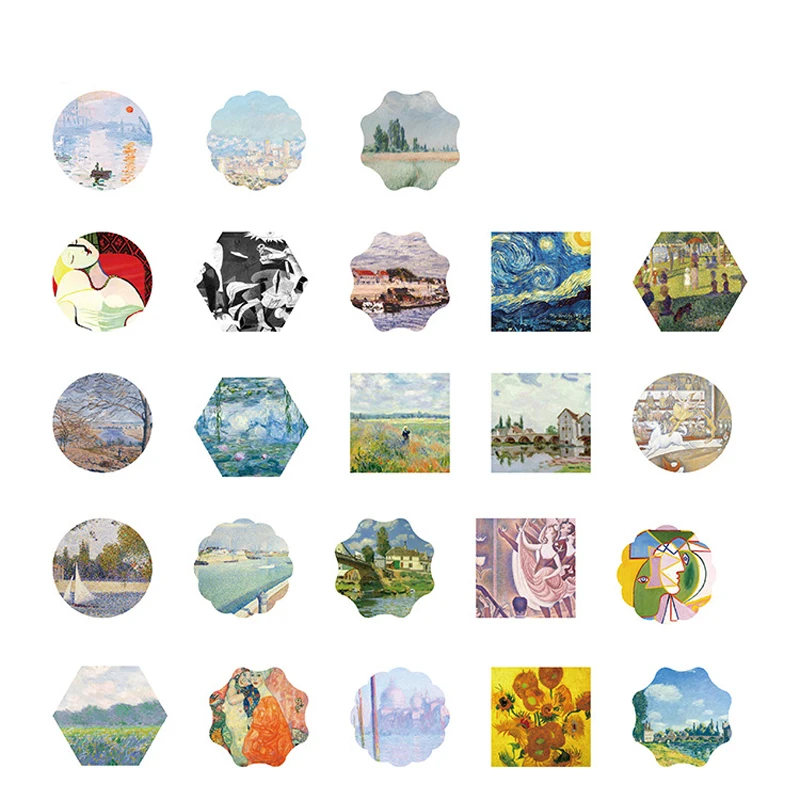 

46pcs/lot Art Gallery Decorative Self Adhesive Stickers DIY Scrapbooking Journal Decoration Kawaii Stationery Stickers