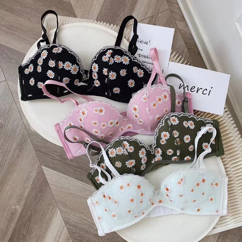 

Fashion Lace Floral Embroidery Underwear Wireless Women Bra Sexy Lingerie Seamless Push Up Girl Bralette