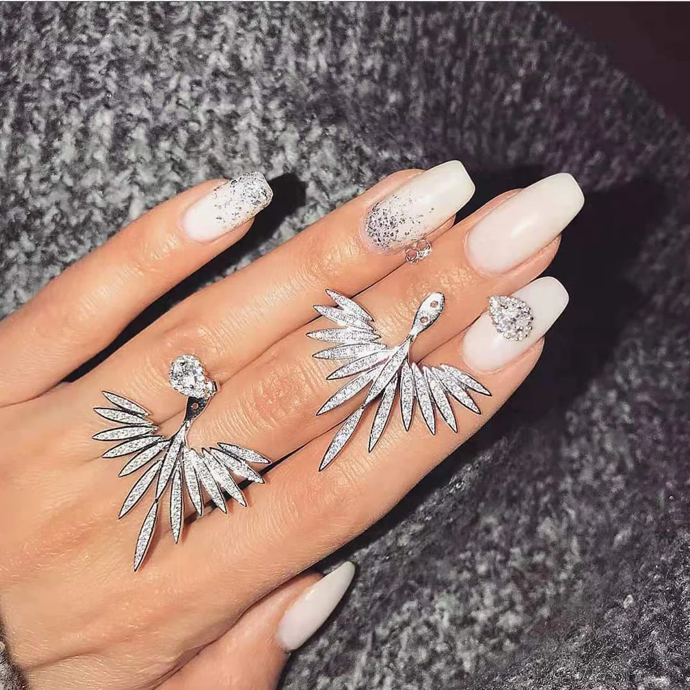 Роскошные модные серьги-гвоздики Be 8 с цветком лотоса покрытием из кристаллов и