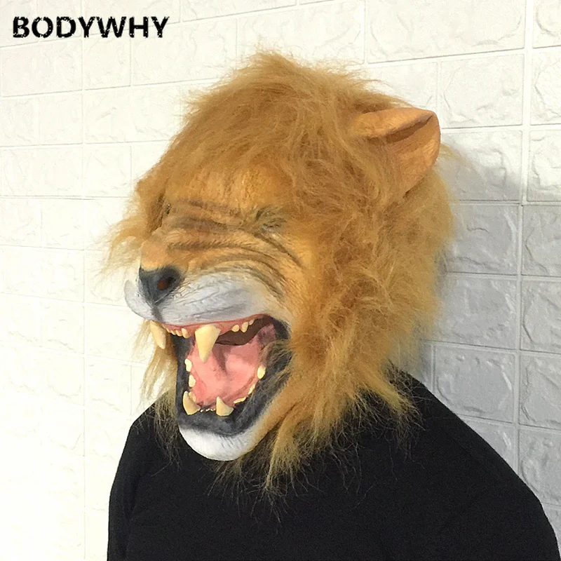 Костюм талисмана ручной работы с маской льва и головой животного костюм для