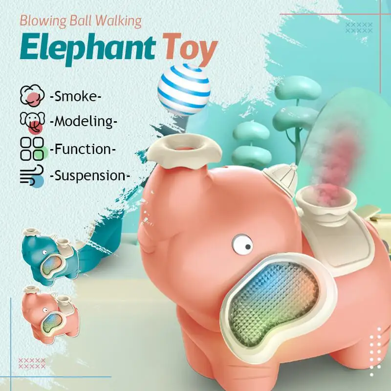 

Fashion Baby Animal Elephant Blowing Ball Walking Sprayer Humidifier Lighting Musical Toy Children Room Bed Decoration Toy Gift