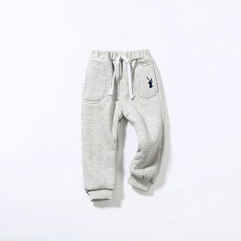 Grey Rabbit Детские зимние штаны теплые и бархатные плотные спортивные штаны для мальчиков и девочек хлопковые брюки для малышей подходит для детей от 12 месяцев до 8 лет - Цвет: Grey Rabbit