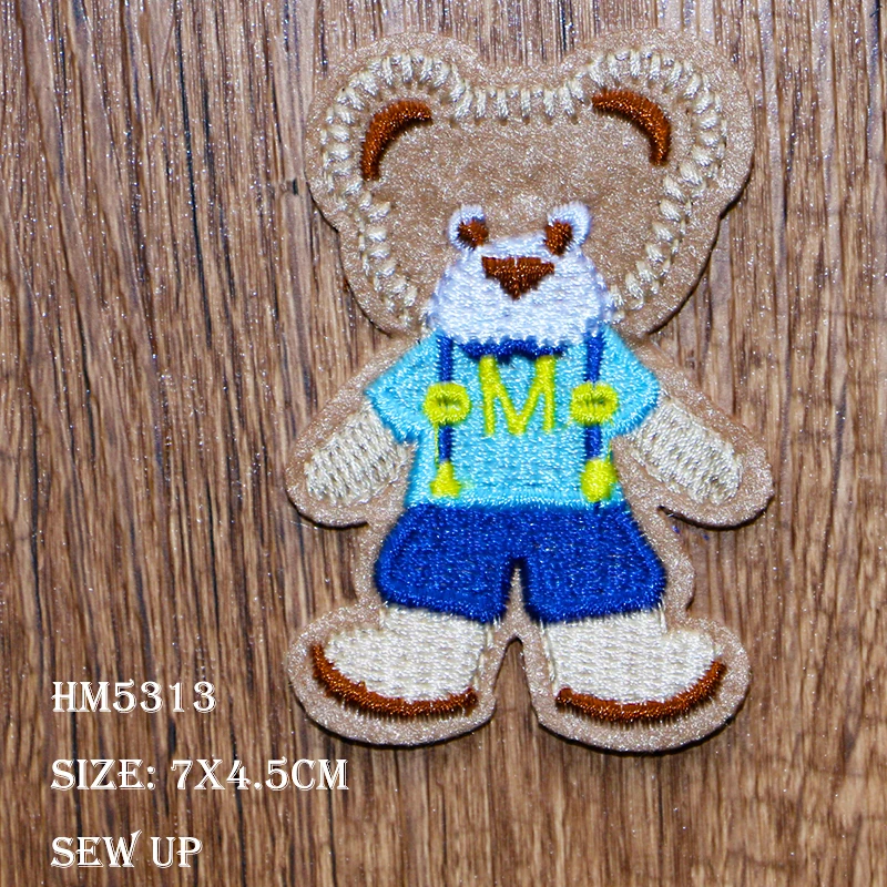 Милая модная вышитая аппликация в виде мультяшных животных кролика медведя овцы