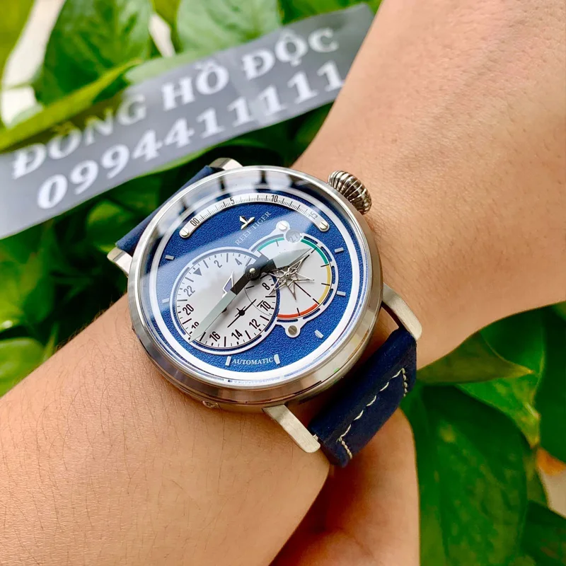 Часы мужские светящиеся автоматические из натуральной кожи в стиле