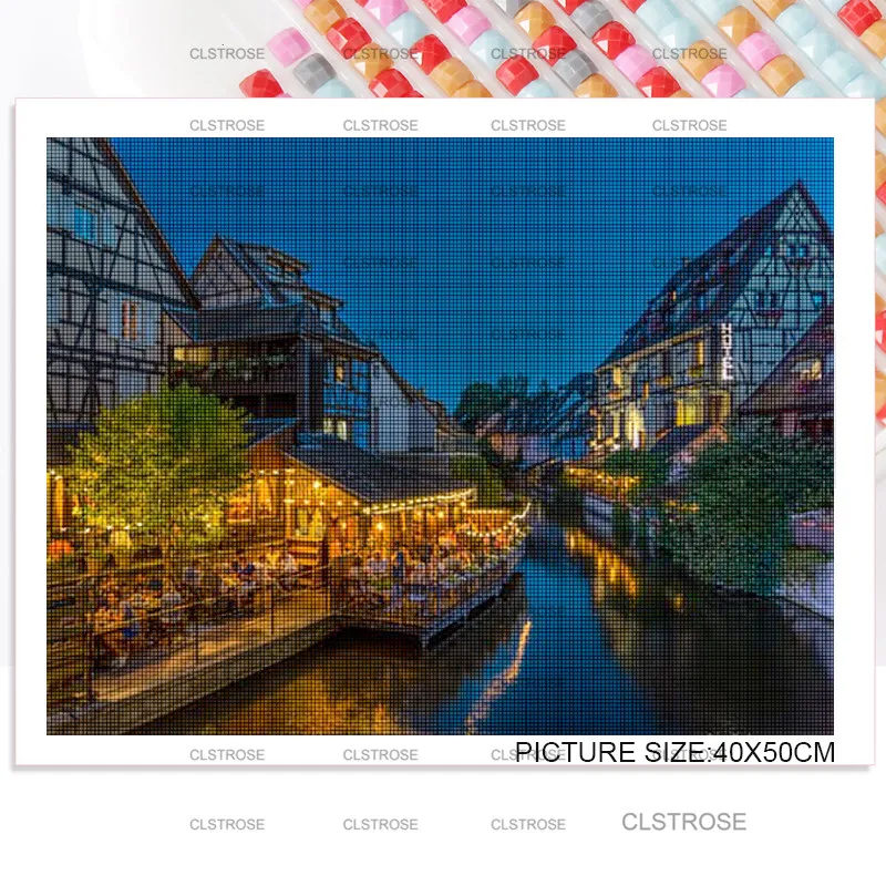 

Diy Riverside House Landscape Diamond Painting Home Decorations Square Diamond Round Diamond Modern Home Living Room Decoration