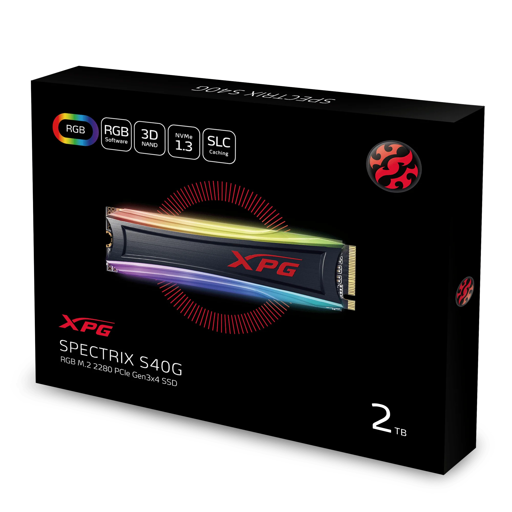 ADATA XPG S40G RGB 3D NAND PCIe 256 ГБ 512 1 ТБ настраиваемые световые эффекты Gen3x4 NVMe 3 M.2 2280