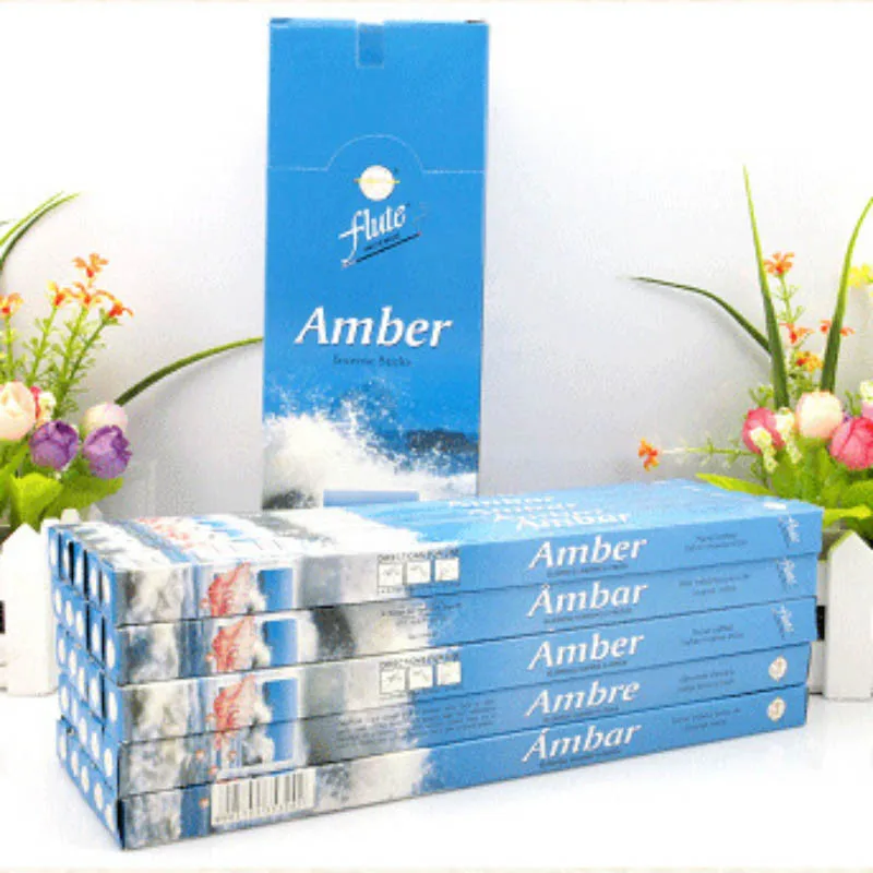 Amber Флейта 200 палочки/коробка мульти-стиль индийский Ладан палочки аромат палочки ручной работы Домашний Аромат Frank благовония шалфея палочки - Аромат: Amber