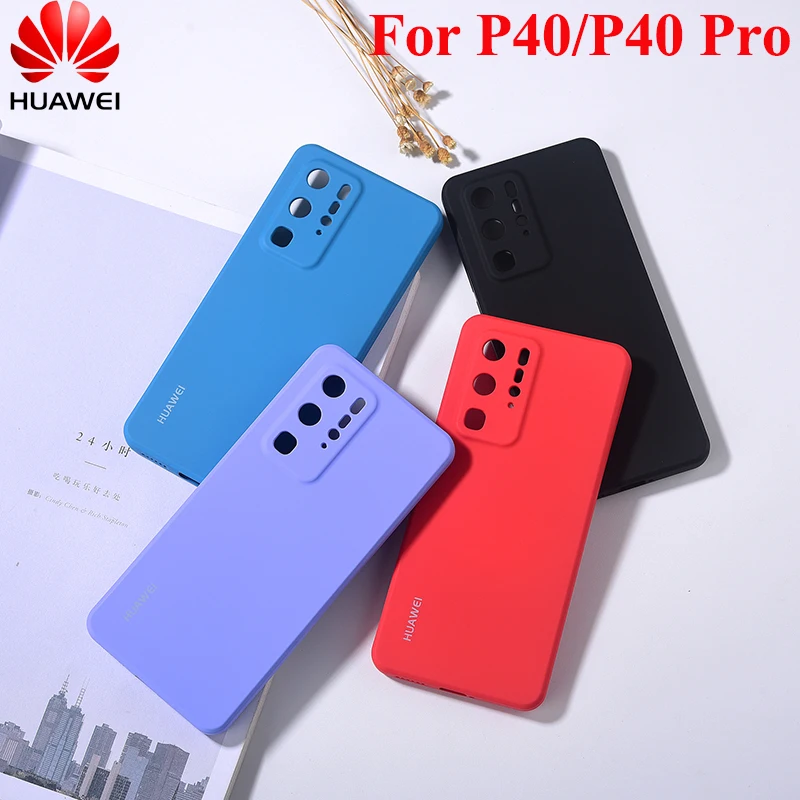 original huawei p40 soft touch liquid silicone phone back protective cover case for huawei p 40 p40 pro luxury shockproof shell free global shipping