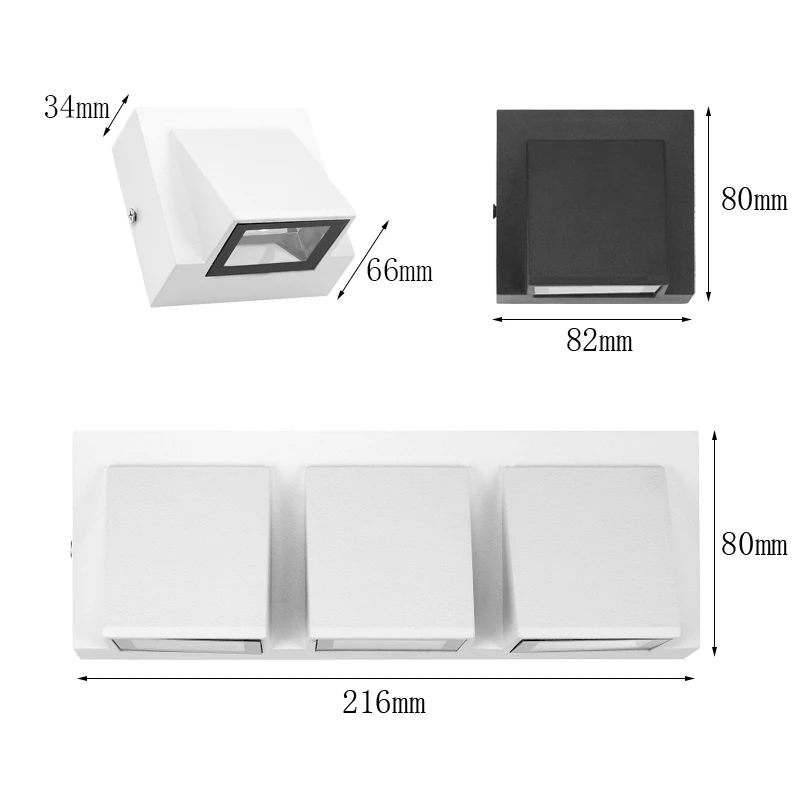 Светодиодный водонепроницаемый настенный светильник 90 ~ 260 В 5 Вт/3X5 Вт|Уличные