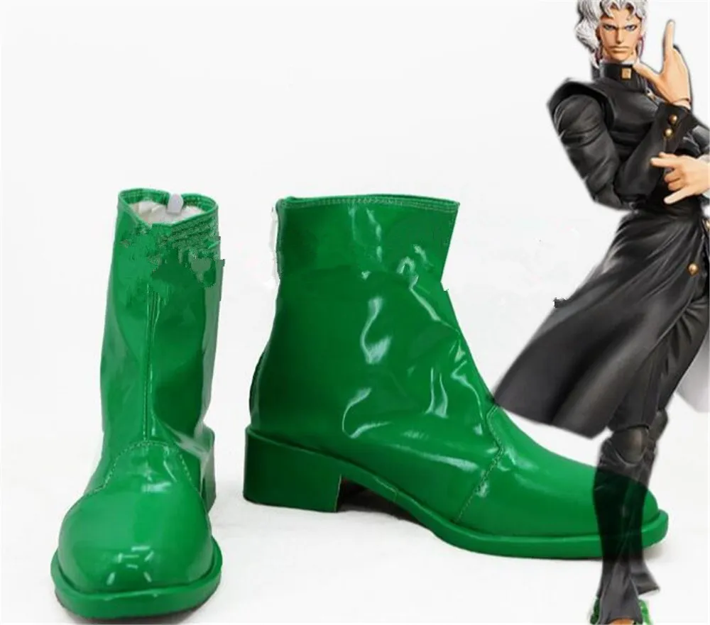 JOJO tardust Crusaders Noriaki Kakyoin/Зеленые ботинки для костюмированной вечеринки Обувь