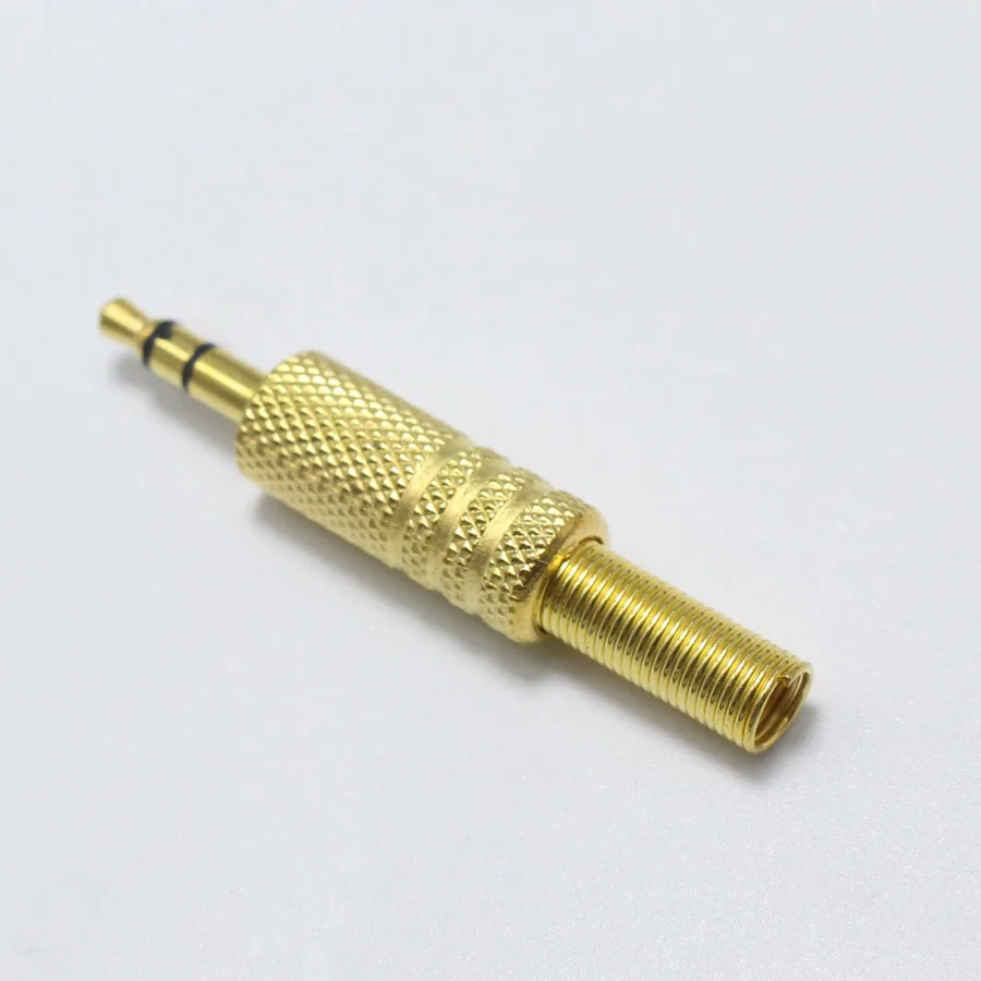 5 штук золотых покрытых разъемов 3,5 мм с 2 полюсами и 3 полюсами аудио-разъема. 3,5 мм штекеры моно наушников с одним дорожкой.