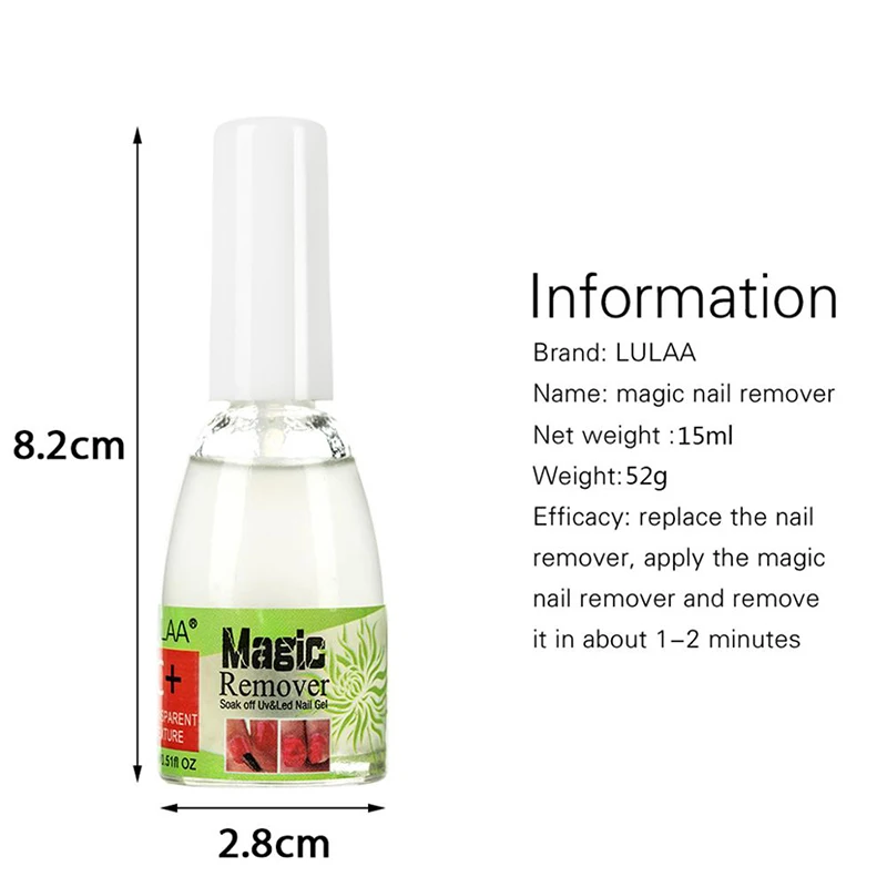 

UV LED Gel Nail Polish Burst Magic Remover 15ml Nail Polish Remover Burst Gel Soak Off Polish for Fast Healthy Nail Cleaner