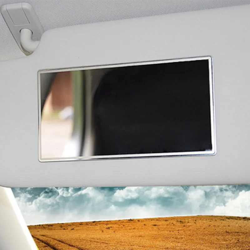 

Car Makeup Cosmetic Sun Visor Mirror Sun-Shading Stainless Steel Auto Decoration Universal Cosmetic Mirror Interior Mirrors