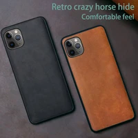 leather phone case for iphone 11 12 13 pro max 12 mini x xs max xr 8 7plus se 2020 leather retro crazy horse case