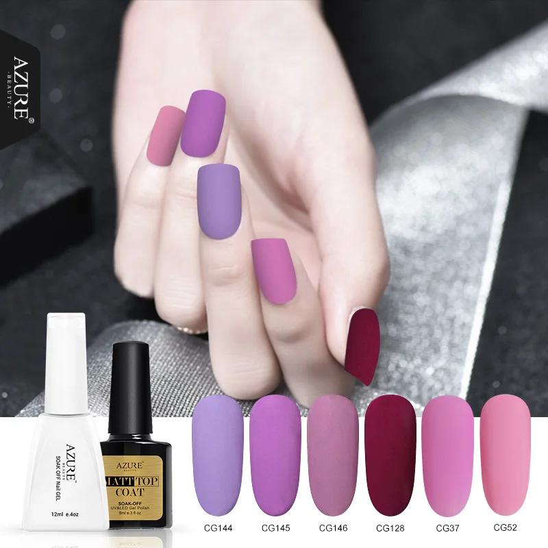 УФ Гель лак Azure Beauty набор матовых верхних покрытий для дизайна ногтей сделай сам