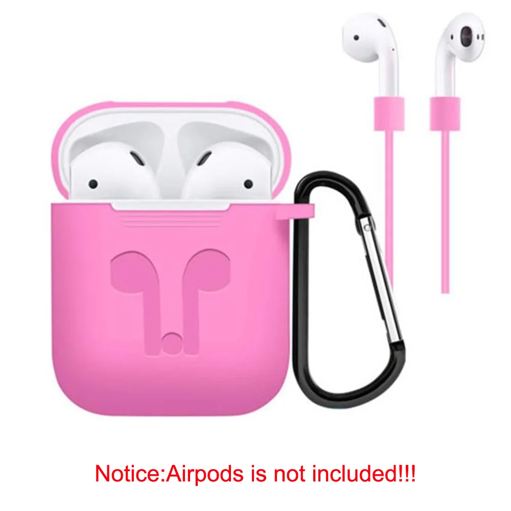 Аксессуары для airpods, силиконовый чехол, чехол для наушников, чехол, анти потеря, ремешок, держатель, наушники, карабин, пряжка, упаковка из 5 штук - Цвет: Pink color