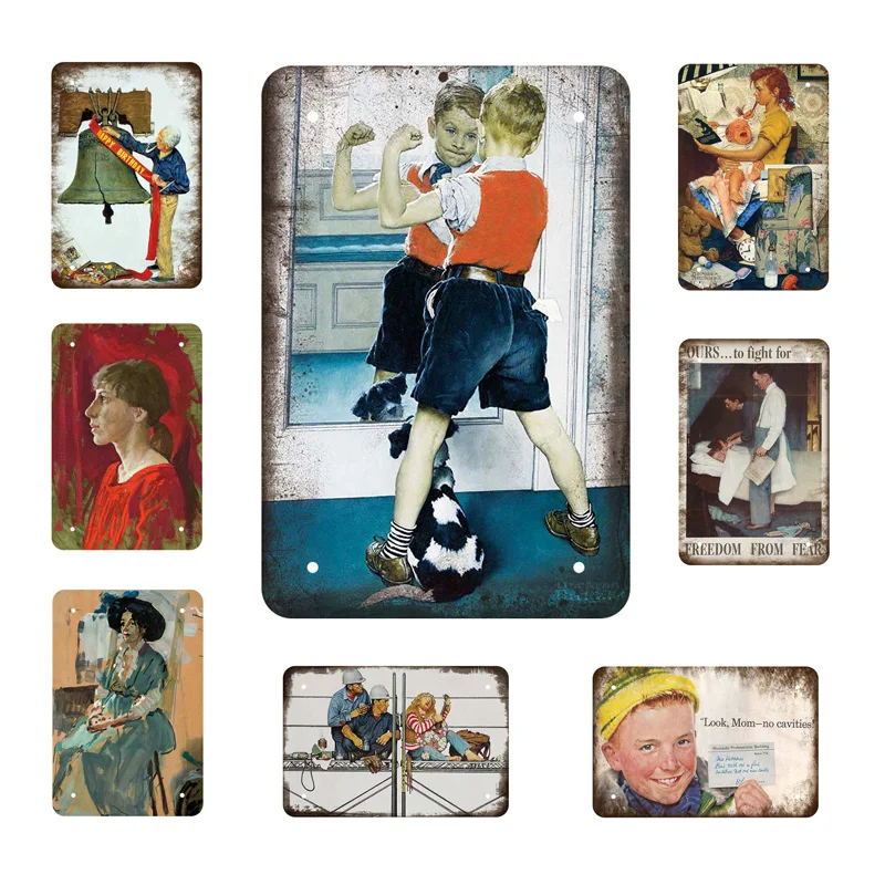 Ретро постер винтажный металлические бляшки знак масляная живопись кафе Кофейня