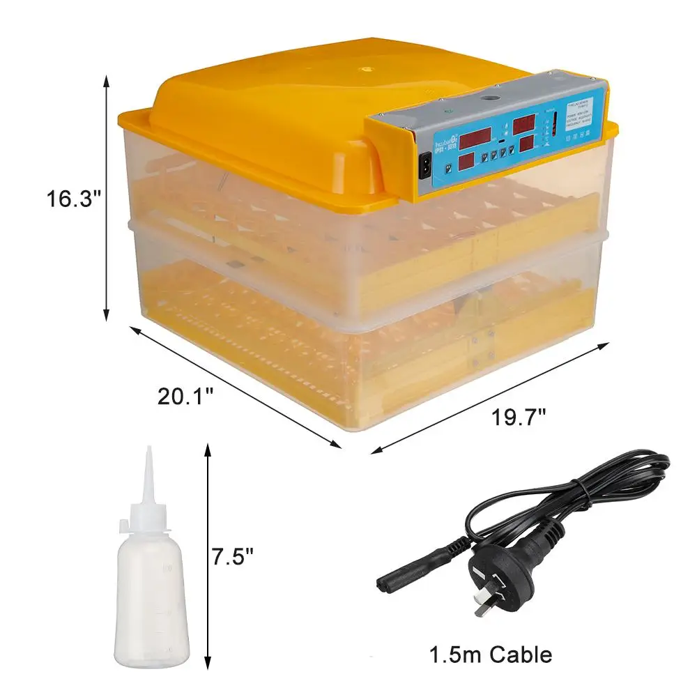 

112 Egg Hatcher Temp Control Full Automatic Egg Incubator Brooder Farm Hatchery Machine Poultry Chicken Goose Bird Egg Incubator