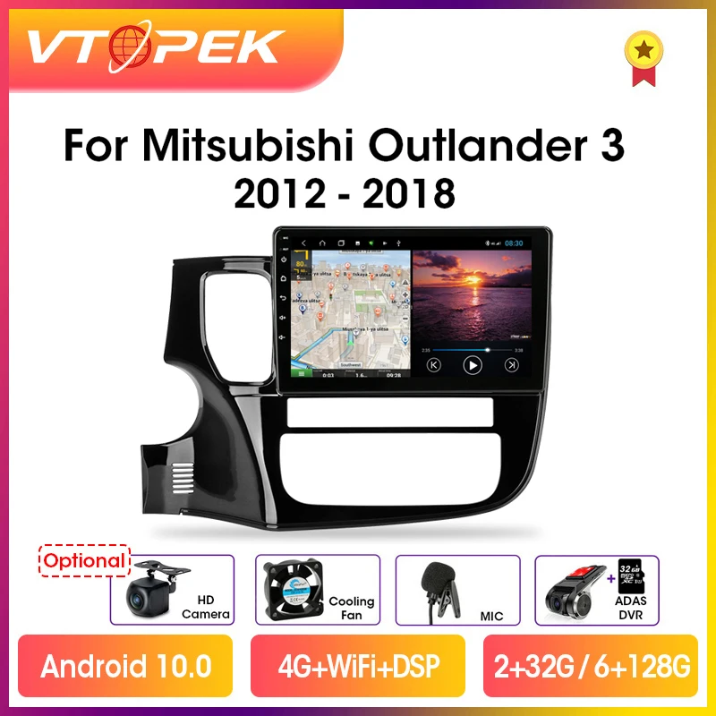 Vtopek 10 1 &quot4 + 64G DSP Android 0 автомобиль радио Multimidia видео плеер навигации GPS для Mitsubishi