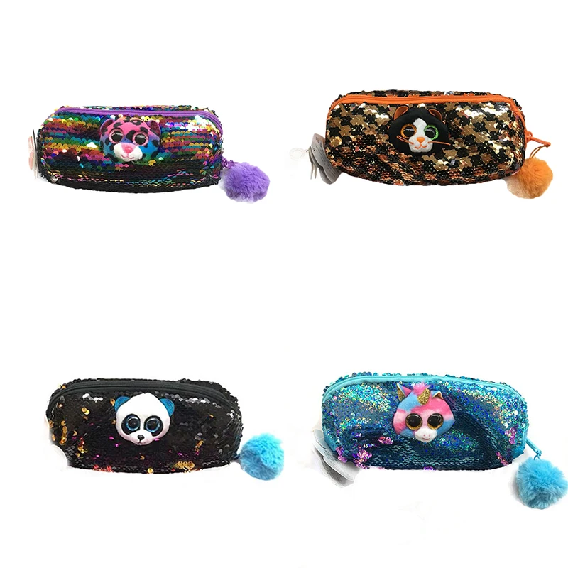 Пеналы 20 см Ty Beanie двусторонние пеналы с пайетками меняющие цвет единорог панда