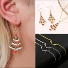 Комплект из колье и серёг в виде рождественской елки