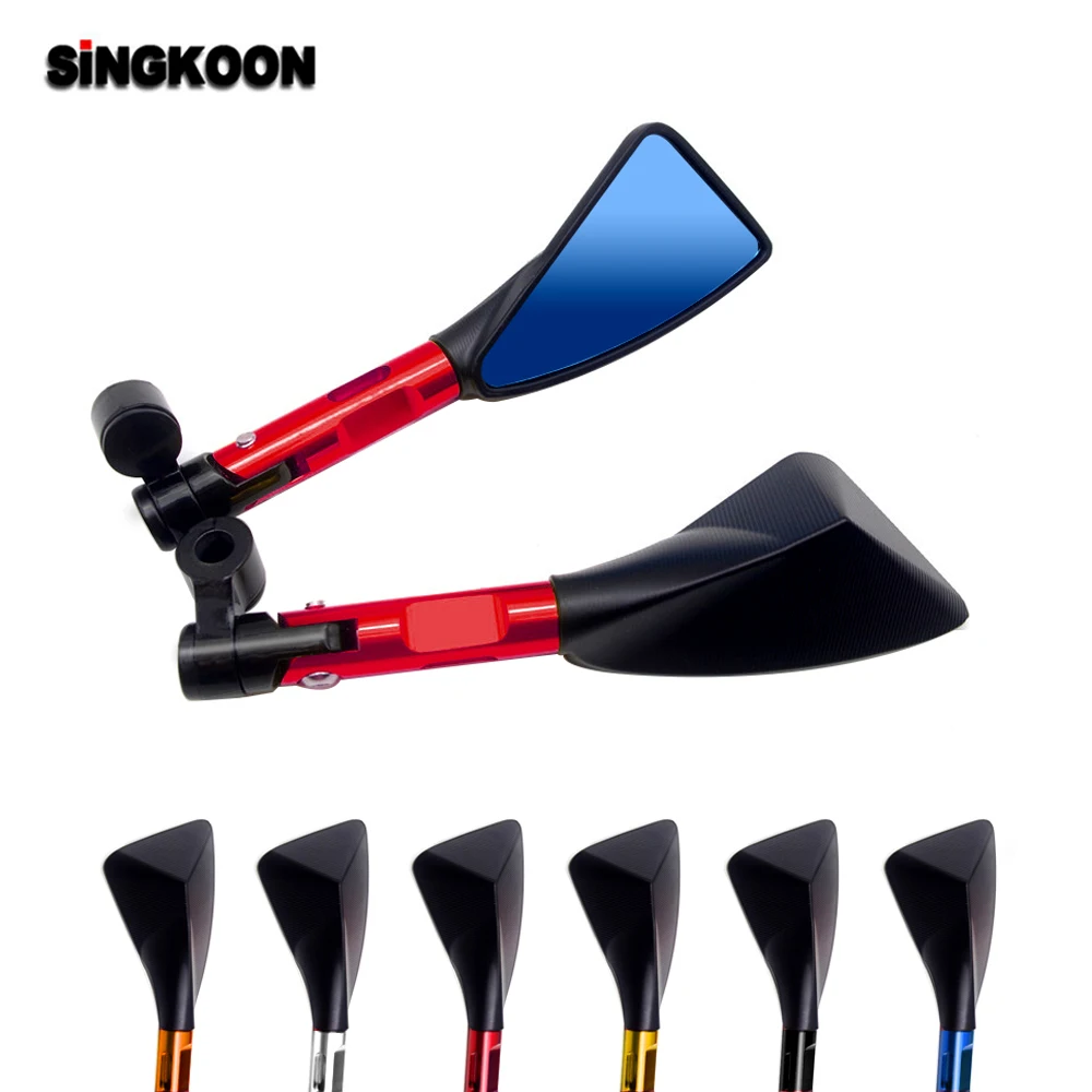 Мотоциклетные аксессуары 8 10 мм зеркала заднего вида для мотоцикла синее стекло