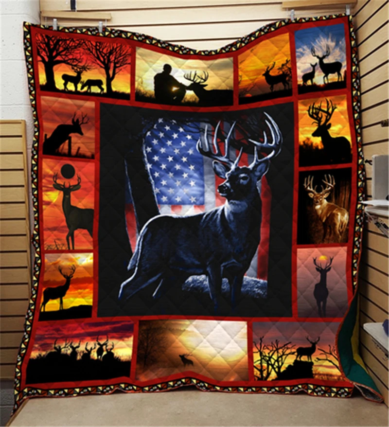 Чехол для дивана с принтом рождественского оленя мягкое одеяло из хлопка кровати