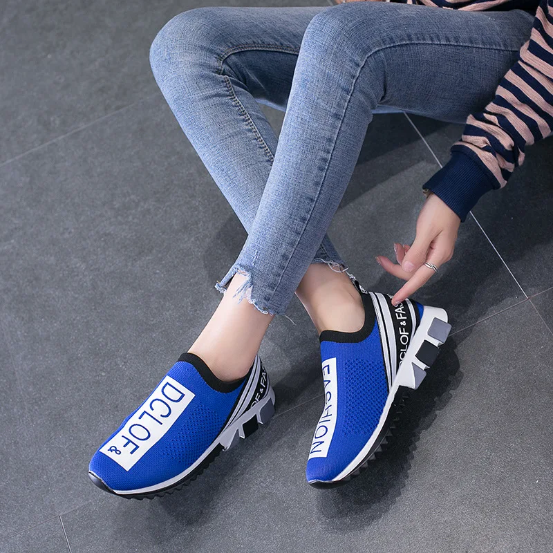 Кроссовки-носки женские из эластичной Вулканизированной Ткани дышащие мягкие