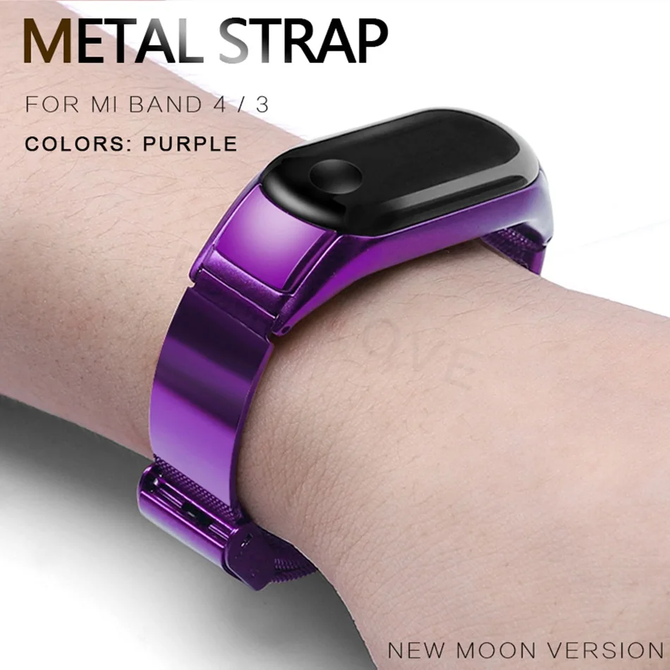 New Moon 021M Протектор/браслет mi band 3 4 ремешок для Xiaomi mi band 4 3 браслет/ремешок для mi Band 4 3 ремешок металлический/нейлоновый браслет ремень - Цвет: New Moon 021M