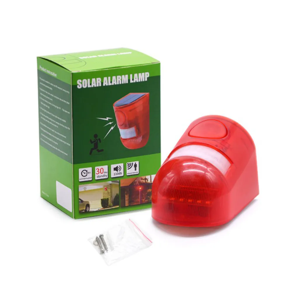 6LED Solar Alarm Light Outdoor PIR Motion Sensor Wall Lamp 4 Modes Waterproof IP65 For Path Farm Garden Warning Emergency | Освещение