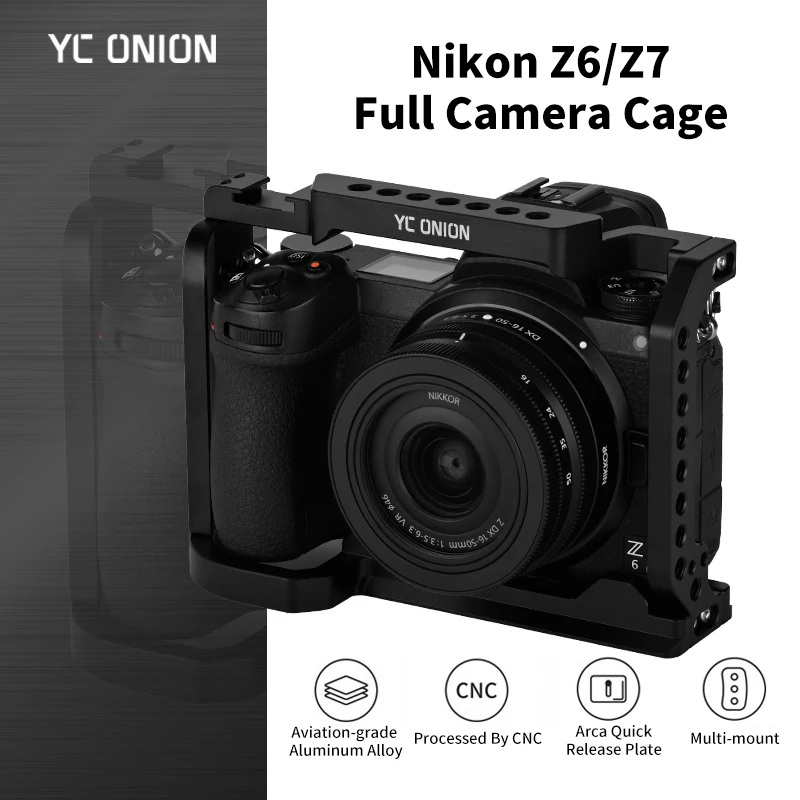 

Корпус YC для камеры Nikon Z6/Z7 с креплением для холодного башмака, 1/4 отверстий для резьбы, БЫСТРОРАЗЪЕМНАЯ пластина из алюминиевого сплава