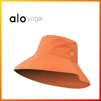 alo yoga new female double sided fisherman hat summer sunscreen pure color sun hat fedora hat outdoor beach hat thin section