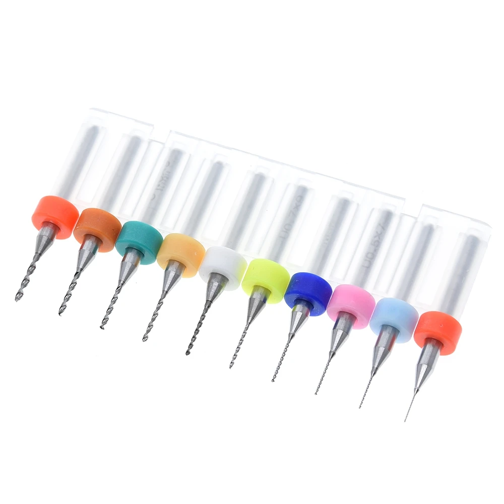 10pcs 0.3mm to 1.2mm PCB mini drill Bit tungsten steel carbide for print circuit board cnc Bits Machine | Электронные компоненты