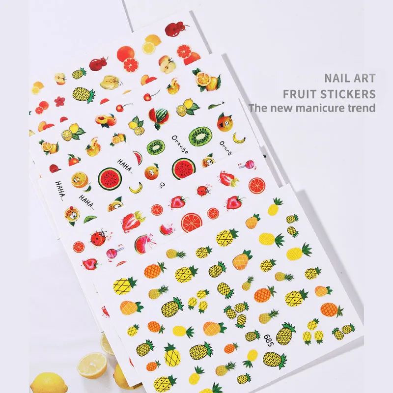 Стикер для ногтей детей милый фруктовый 3D Водонепроницаемый стойкий лак