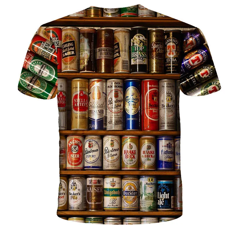 

2021 New Funny Men's Short Sleeve T-shirt, Men O-neck T Shirts, Beer Drink 3d T-shirt,tshirt, Summer Casual Tee Tops