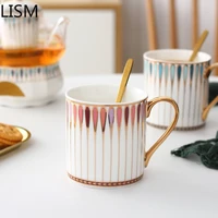 simple nordic coffee mug gold luxury couple tea milk cute cup breakfast office large household chrismas gift custom logo mugs