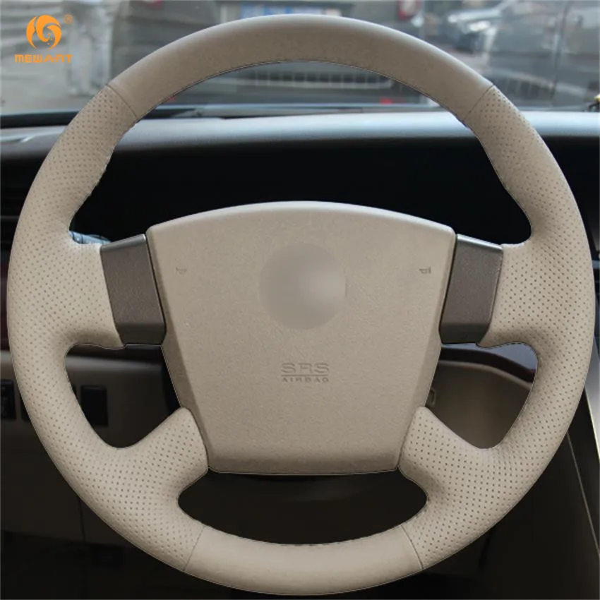 MEWANT Beige Genuine Leather Car Steering Wheel Cover for Nissan Teana 2003-2008 Old Renualt Samsung SM5 Accessories | Автомобили и