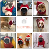 pet hats winter christmas dog cat cap funny holiday costume puppy santa red hat with ball headwear for small medium large dogs