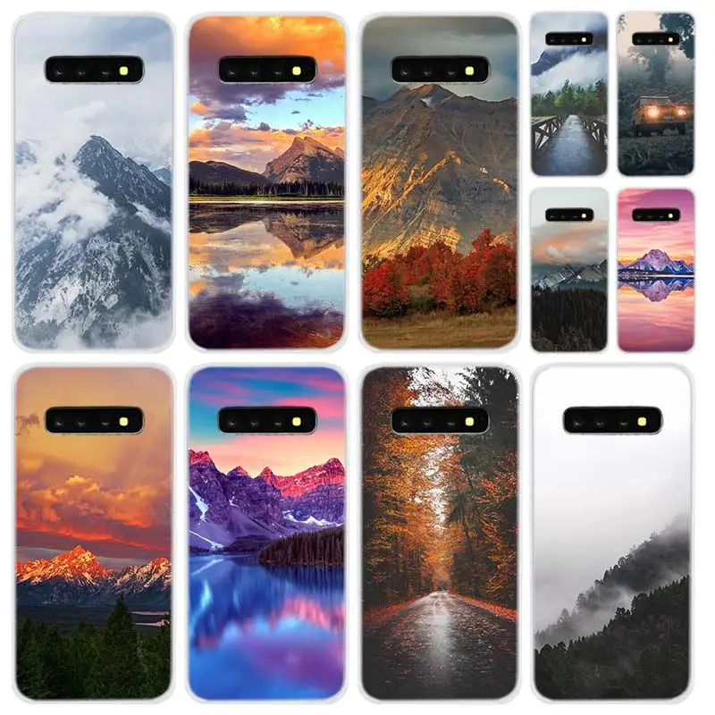 

Мягкий силиконовый чехол для телефона для Samsung Galaxy S21 S20 Uitra S10 Lite ультра S9 S8 плюс S7edge S20fe 5G крышка горный лес облака
