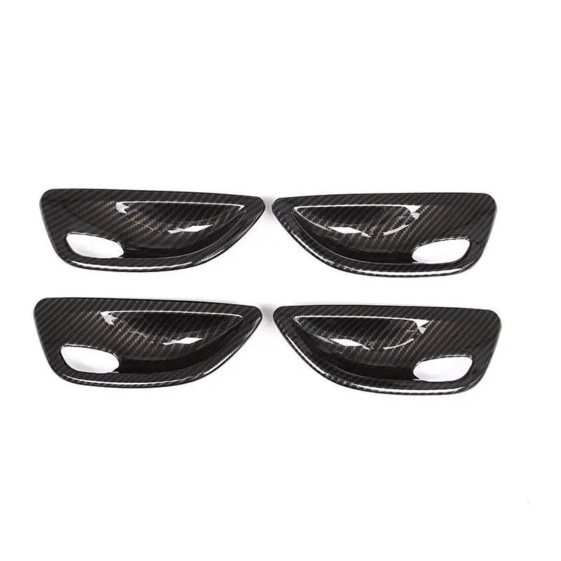 

1set=4pcs Carbon Fiber Door Handle Bowl Cover Trim for BMW 5 Series F10 520 528 525 11-17 Car decoration