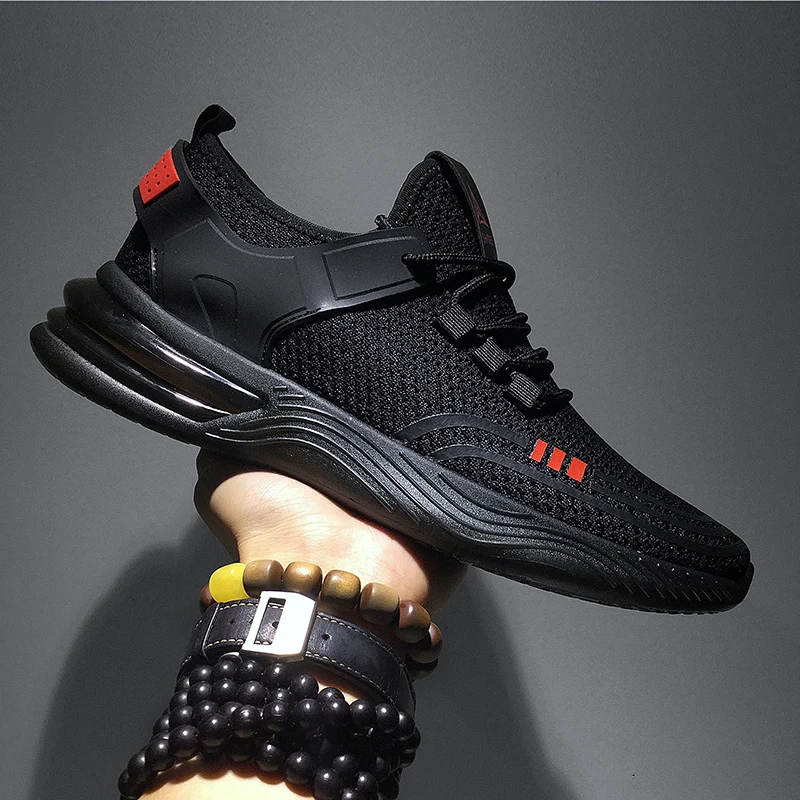 Модный светильник мужские кроссовки дышащая Черная Спортивная обувь для мужчин