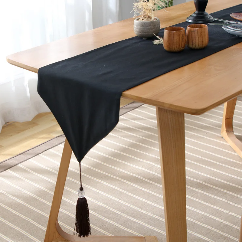 

Inyahome Black Table Runner Long Dresser Scarf Outdoor Dining Table Runners Decor for Nightstand Dinner Parties Wedding Birthday