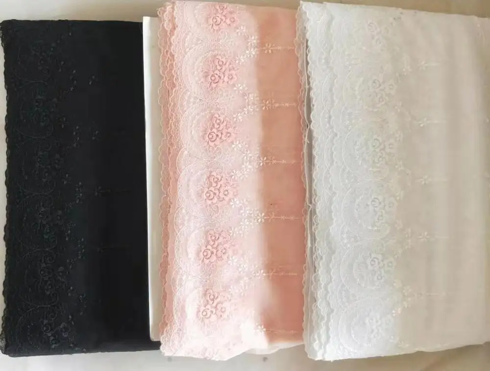 3 цвета 2 ярда кружевная отделка Цветочная вышивка тюль кружево 6 29 дюйма в ширину